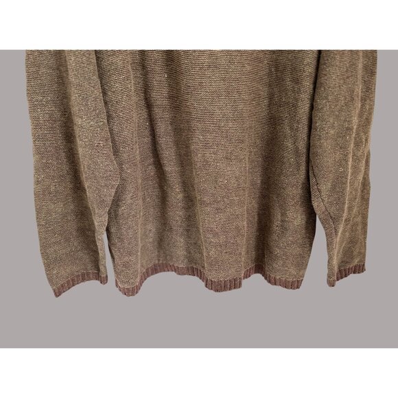 Vintage Express Mens Brown Button Henley Sweater Size XL Cotton Ramie Blend - Picture 4 of 9